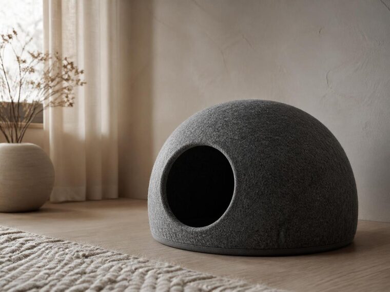 Wet-felted wool